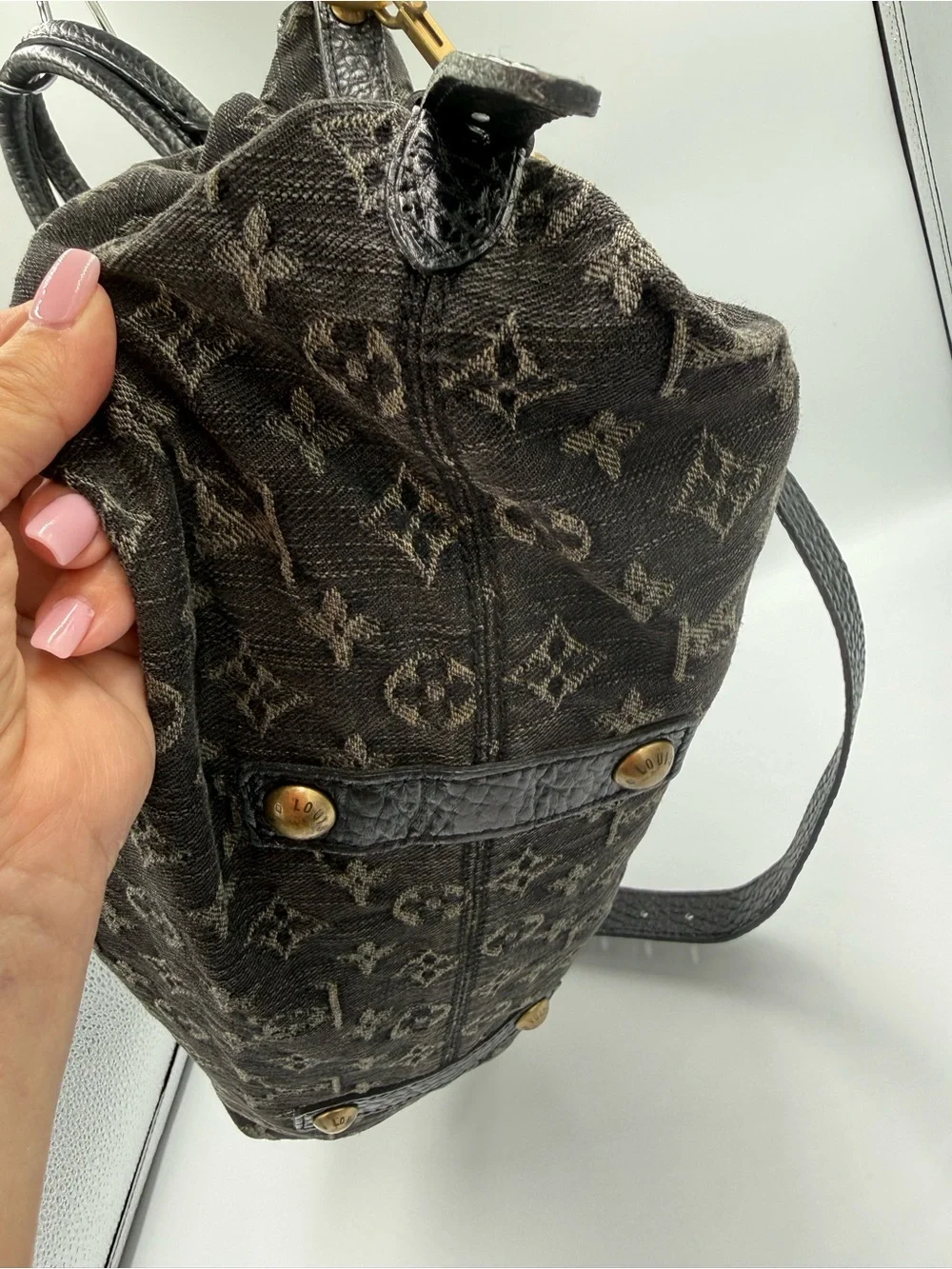 Louis Vuitton Black Monogram Denim Neo Cabby Tote with Detachable CB Strap - Picture 4 of 14